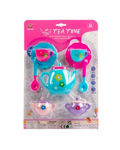 Accesorio plastico para juego tea estampado flores 9pzas multicolor