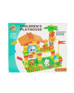 Bloque armable plastico childrens playhouse 136pzas +3a multicolor