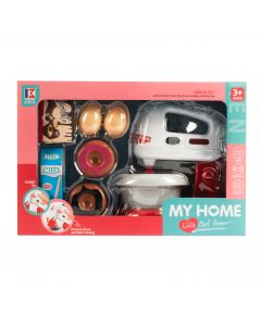 Batidora plástica para juego cocina con sonido y luz 8pzas 