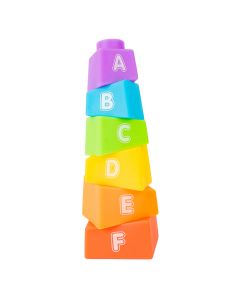 Cubo plástico apilable liso numero y letra +3a multicolor