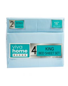 Sabana King lisa 4pzas celeste