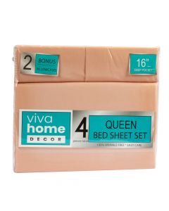 Sabana Queen lisa 4pzas rosado