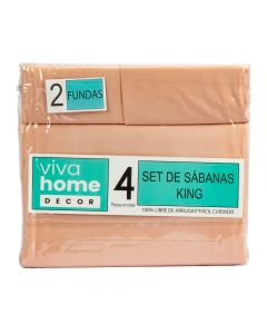 Sabana King lisa 4pzas rosado