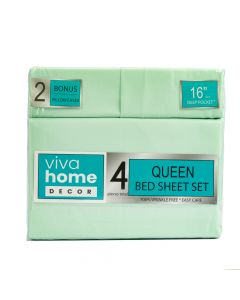 Sabana Queen lisa 4pzas verde menta