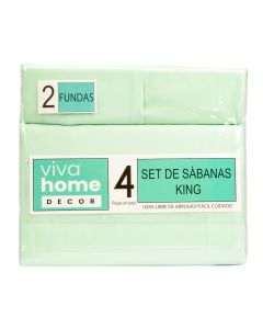 Sábana King lisa 4pzas menta