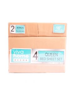 Sábana Queen lisa 4pzas beige oscuro