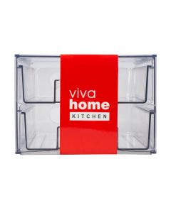 Organizador plástico liso 2 niveles 27x22.5x16cm 
