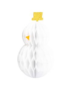 Muneco nieve papel 11.4x11.4x18.8cm blanco