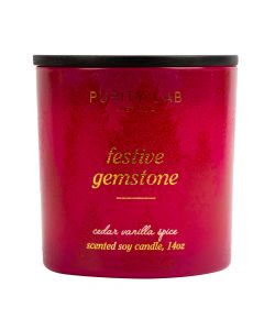 Candela aromática festive gemstone cedar vanilla spice 14oz