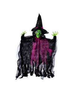 Figura colgante bruja con luz