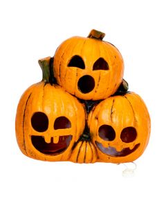 Calabaza plástica con luz naranja