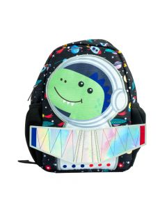 Bolso estampado astronauta y cohete con relieve costura 28x20x9.5cm multicolor