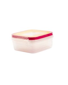 Tupper almacenamiento plástico cuadrado con tapa 400-700ml 1l 3und surtido