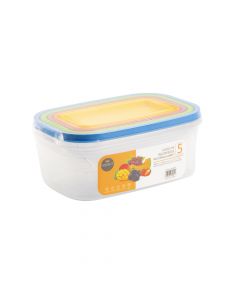 Tupper almacenamiento plástico rectangular con tapa 400-700ml 1.1-2-2.4l 5und std