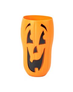 Envase plastico halloween forma calabaza con relieve 8x8x15cm 