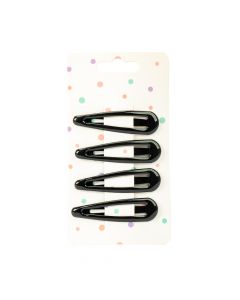 Prensa metálica para cabello lisa 4und negro