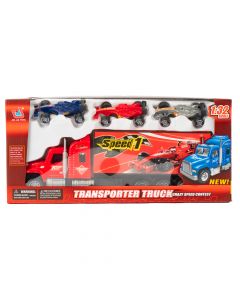 Trailer y carro plastico transporter truck speed 1 4pzas +3a