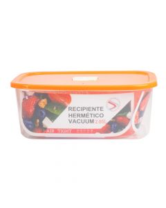 Recipiente plástico hermético liso rectangular 2.85l