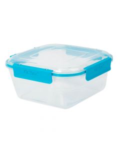 Recipiente plástico 1450ml cuadrado turquesa