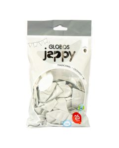 Globo látex liso cromado 12pulg 25und
