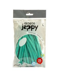 Globo látex liso cromado 260pulg verde