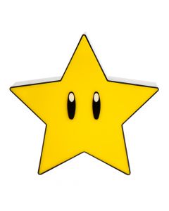 Lámpara figura estrella Mario Bros con luz y sonido 13x13cm amarilla