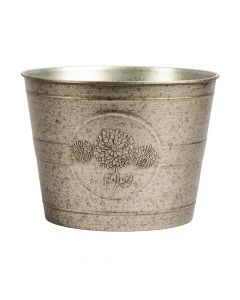 Maceta con relieve 1.10gal plateado