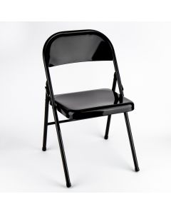 Silla metálica plegable lisa 46.5x47.5x75.5cm negro