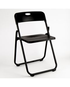 Silla plástica plegable lisa 46.5x49x73.5cm negra