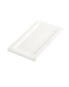 Plato porcelana rectangular liso 27cm 10.5pulg blanco