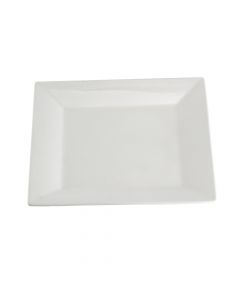Plato porcelana liso cuadrado 10pulg blanco