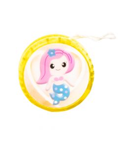 Yoyo plástico estampado sirena con luz 6cm surtido