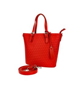 Bolso casual para dama rojo y plateado