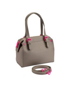 Bolso casual para dama gris y fucsia