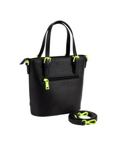 Bolso casual para dama negro y verde neón