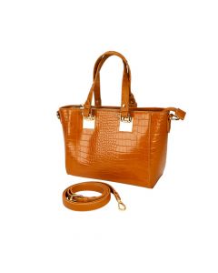 Bolso casual para dama marrón y dorado