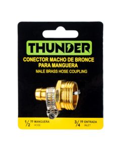 Conector macho de bronce
