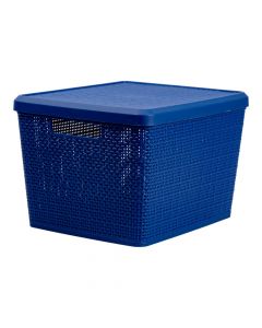 Cesta plástica con tapa azul