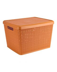 Cesta almacenamiento con tapa café