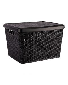 Cesta para almacenamiento con tapa negro