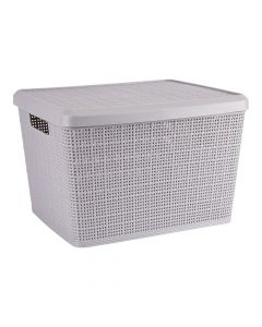 Cesta para almacenamiento con tapa gris