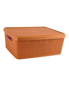 Cesta almacenamiento con tapa café