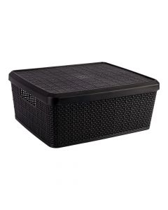 Cesta almacenamiento con tapa negro