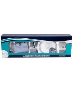 Accesorio metálico para baño 5pzas plateado