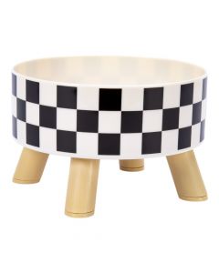 Taza para mascotas estampado cuadros con accesorios 