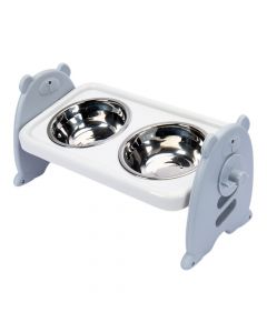 Taza metálica con base ajustable para mascota