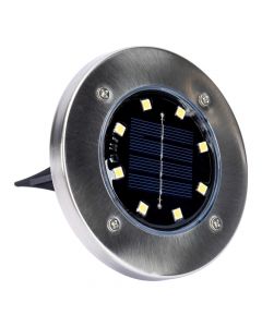 Lámpara solar redonda acero inoxidable
