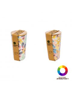 Tupper flores tapa bambú