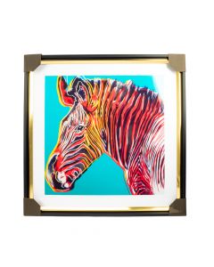 Cuadro decorativo zebra multicolor