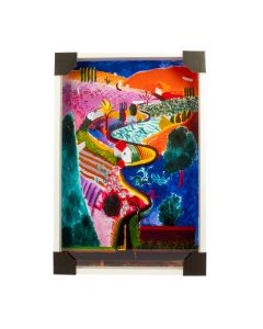 Cuadro decorativo paisaje multicolor